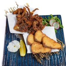 Tatsuta age de cangrejo de caparazon blando con pescado